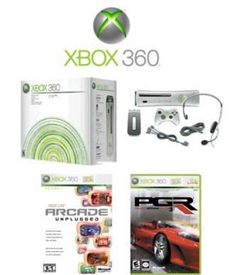 Xbox 360 "Premium Gold Pack" Video Game System + 7 Great Games