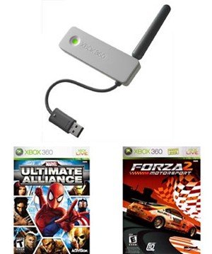 Xbox 360 Holiday Gifts Package - Xbox 360 Wireless Networking Adapter and 2 Great Games