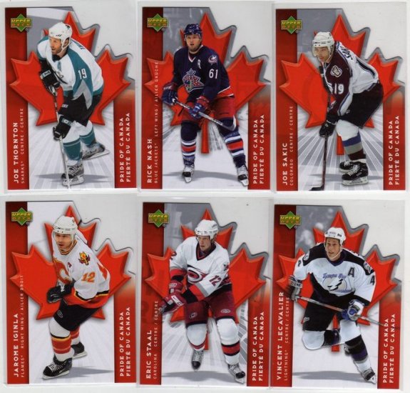 07/08 McDonalds Canada Hockey Cards Pride of Canada Complete 6 card Insert Set