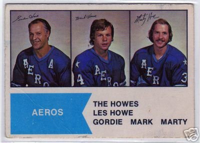 1974/1975 WHA OPC Hockey Card #1 The Howe Family, Gordie Howe!