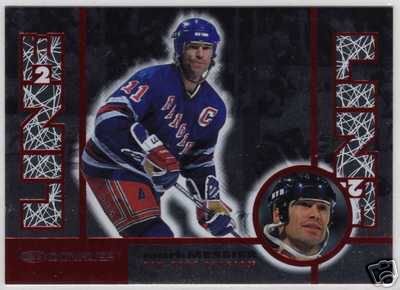 1997/1998 Donruss Line 2 Line NHL Hockey Insert Card, Mark Messier #549 of 4000, NM