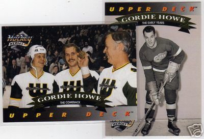 92/93 Upperdeck Gordie Howe Hockey Heroes Inserts, #19 & 25 of 27