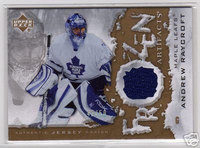 2007/2008 UD Frozen Artifacts Gold NHL Hockeys Andrew Raycroft Jersey #42/50
