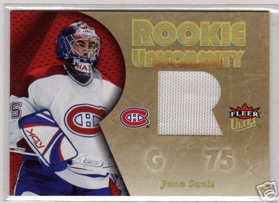 2005/2006 Ultra Fleer NHL Rookie Uniformity Goalie Jersey Card #RU-KB, Yann Danis