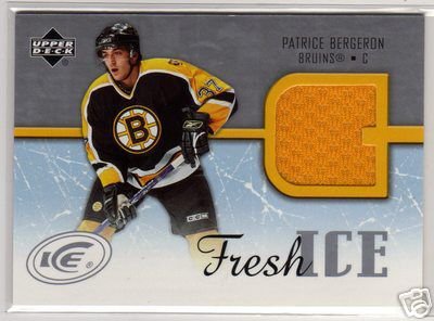 Patrice Bergeron 2005/2006 Upperdeck Deck ICE Fresh Ice NHL Hockey Jersey Card #FI-PB
