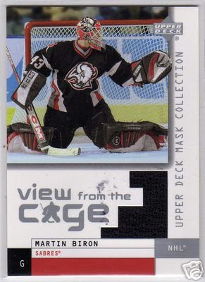 Martin Biron - 2003/2004 UD Mask Collection NHL Hockey Jersey Card #V-BI