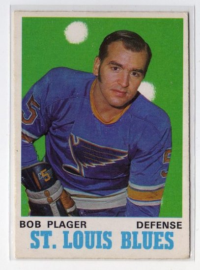 1970/1971 O-Pee-Chee NHL Hockey Card #211, Bob Plager St. Louis Blues, NICE OPC Mid Grade