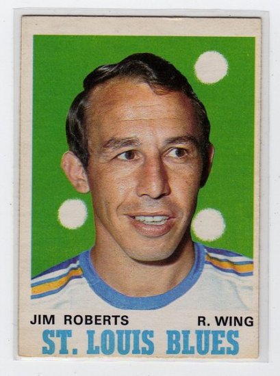 1970/1971 OPC NHL Hockey Card #213, Jim Roberts, St Louis Blues Mid Grade OPC Card