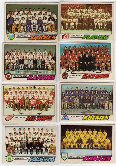 1977/1978 O-Pee-Chee NHL Hockey Team Check List's, 17 Card LOT See Large Scans Nice!