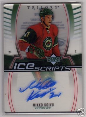 Mikko Koivu 2006/2007 Trilogy Ice Scripts NHL Hockey Insert Autograph Card #MK