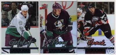 2005/2006 Ultra Fleer NHL Rookie NHL Hockey Card Lot w/ Ryan Getzlaf, Corey Perry & Thomas Vanek