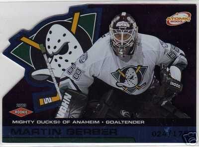 Martin Gerber 2002/2003 Atomic Blue NHL Hockey Rookie Goalie Card #102