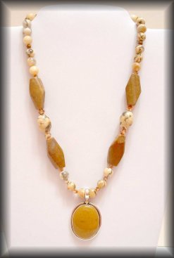 Earth Tone - Silver organic necklace