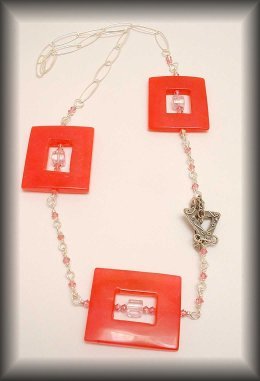 Hot Pink Jazz - Silver jade necklace