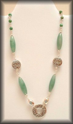Aislinn - Silver celtic gemstone necklace