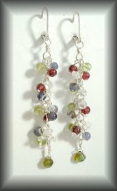 Silver gemstone earrings