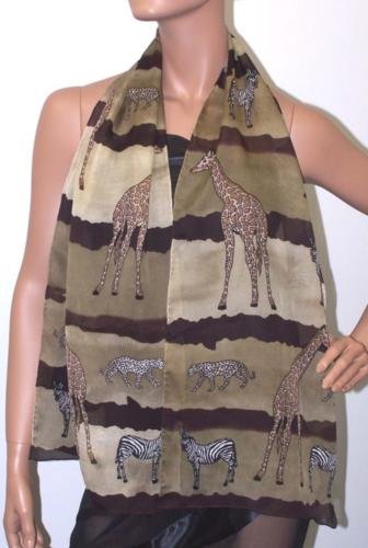 TEXTURED SILK GEORGETTE SCARF-DON'T RAIN ON MY ANIMAL PARADE