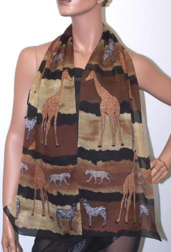 TEXTURED SILK GEORGETTE SCARF-DON'T RAIN ON MY ANIMAL PARADE