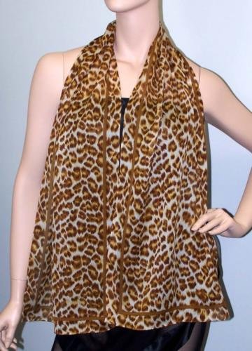 TEXTURED SILK GEORGETTE SCARF-LEAPIN' LEOPARD