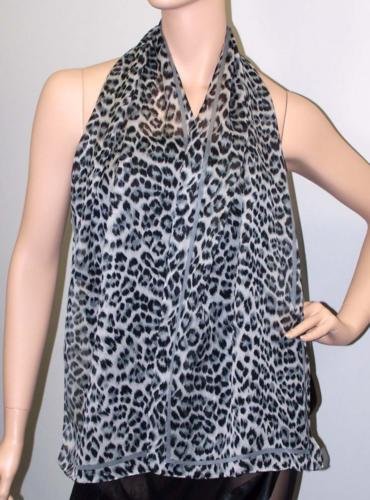TEXTURED SILK GEORGETTE SCARF-LEAPIN' LEOPARD