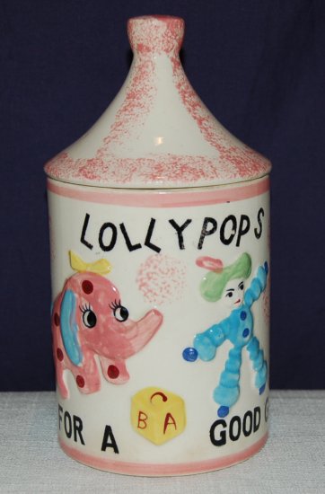 Vintage LollyPop Jar Made In Japan, Circus Motif