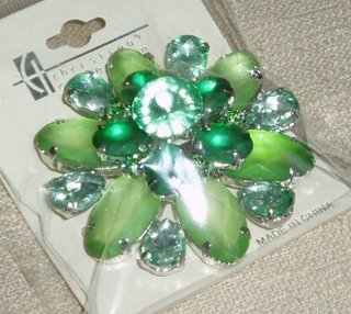 Green Jeweled Pin