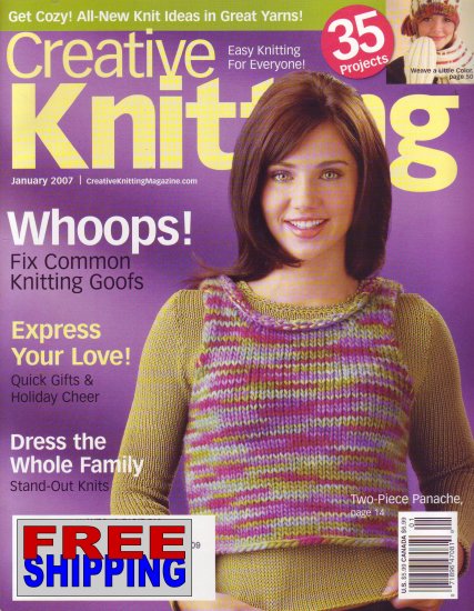 Creative Knitting - January 2007 -- HALF OFF COVER + FREE SHIPPING