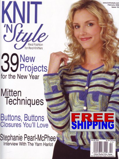 Knit N' Style - Issue 153 - February 2008 -- HALF OFF COVER + FREE SHIPPING