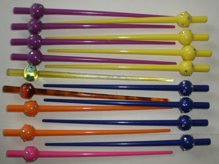 Hair Stick LOT - Colored & Jeweled Spheres