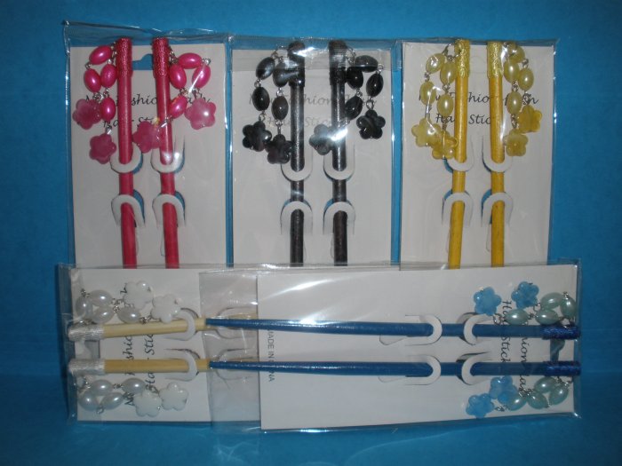 Hair Stick LOT - Colored, Beaded Flowers