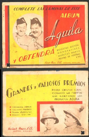 LAUREL and HARDY Sticker album URUGUAY 1935 Movie