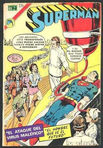 SUPERMAN # 886 Spanish Mexican Comic 1972 NOVARO