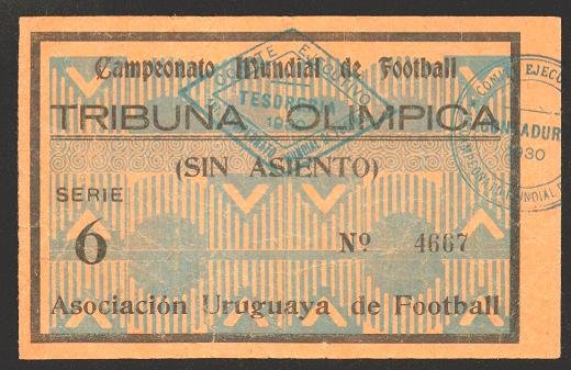 SOCCER WORLD CUP 1930 TICKET Serie 6 - Very rare