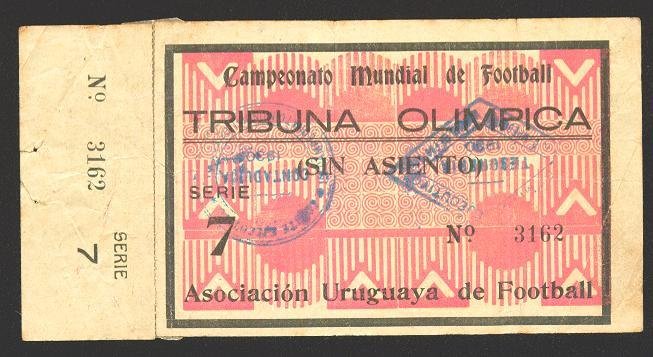 SOCCER WORLD CUP 1930 TICKET Serie 7 - Very rare