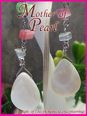 Mother of Pearl Long Dangling earrings