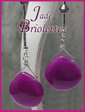 Retro Hip Jade briolette Liquid Silver Earrings
