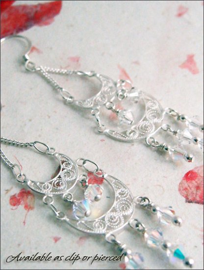 Sterling Silver: Bridal Romantic chandelier earrings