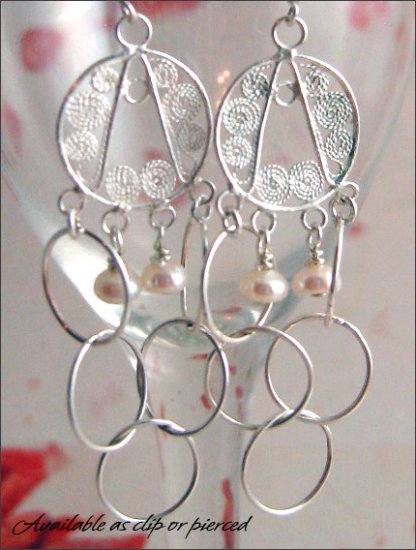 Sterling Silver: Dangling chandelier earrings
