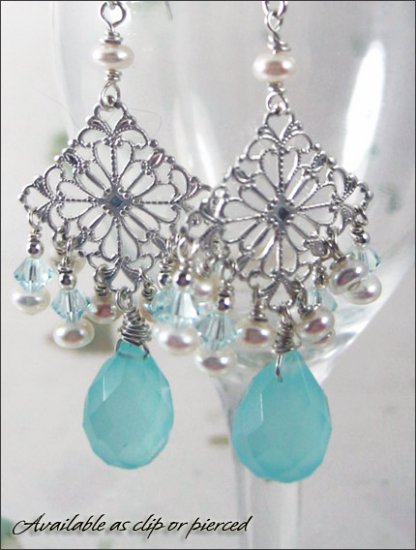 Sterling silver: Sublime Swarovski crystal pearl earrings