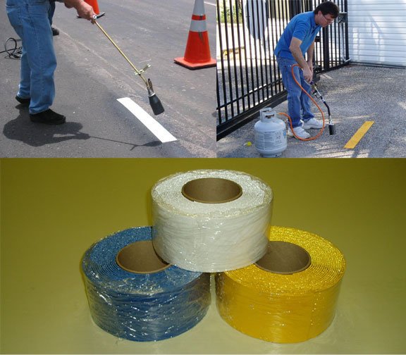 4" X 30' BLUE Preformed Thermoplastic Tape ROLLS