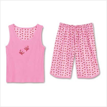 PINK BUTTERFLY PAJAMA SET