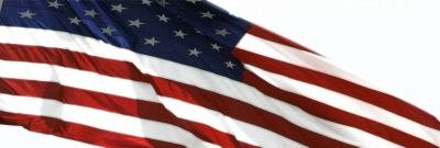 American flag in the wind
