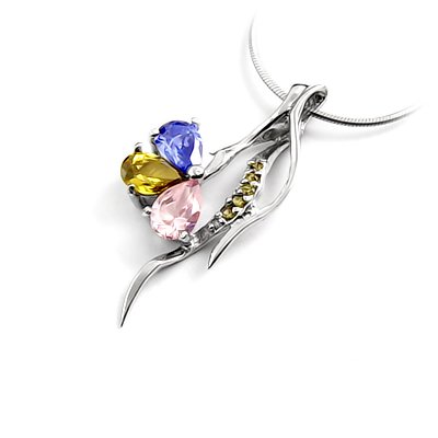 24248 - Sterling silver pendant with Rhinestone