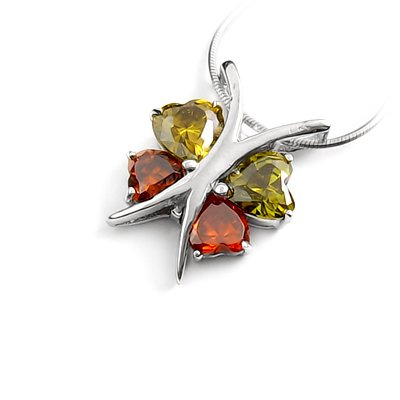 24254 - Sterling silver pendant with Rhinestone