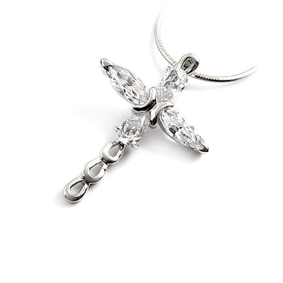 24255 - Sterling silver Cross pendant with Rhinestones