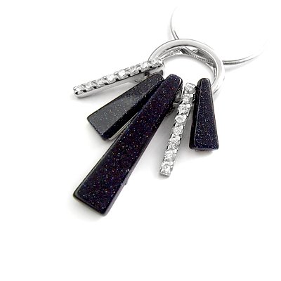 24910-Sterling silver pendant with rhinestones