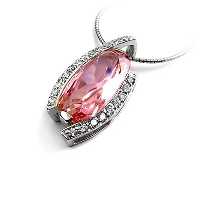 24914-Sterling silver pendant with gems and charm inlay