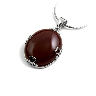24916-Sterling silver pendant with agate inlay