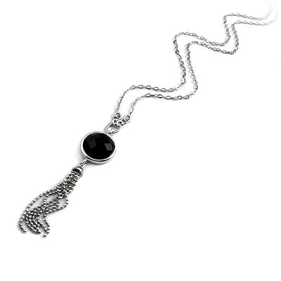 24931-sterling silver necklace with crystal inlay
