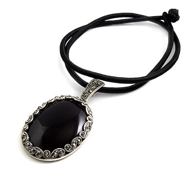 24933-Thailand silver necklace with Agate inlay